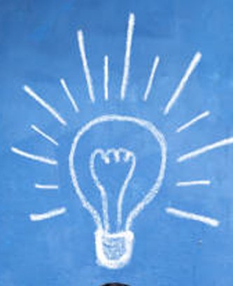 Young innovator under a lightbulb illustration